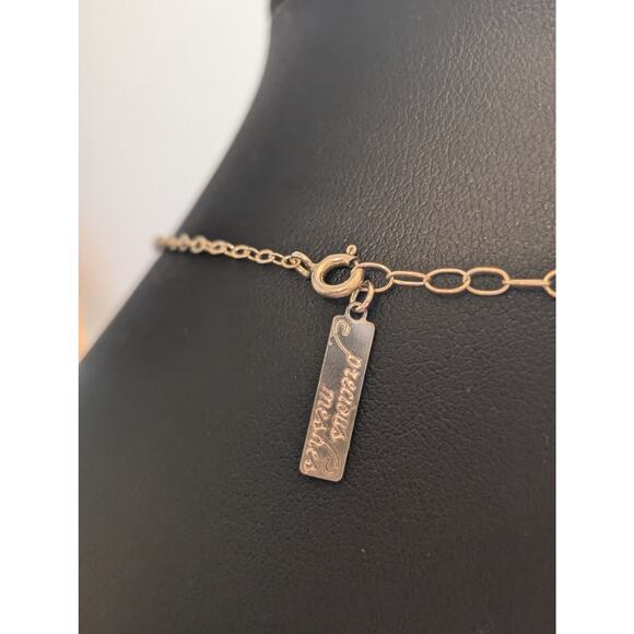 Precious Meshes 925 Sterling Hand Crocheted Wire Pearl Bird Nest Necklace - Picture 5 of 8